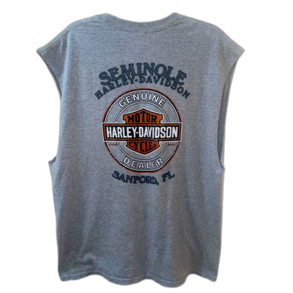 Harley Davidson Sleeveless T-Shirt.   LTOP489 - Picture 2 of 3